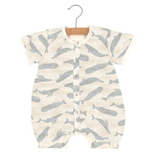 Blue Shadow Whales Bamboo Newcastle Mini Romper