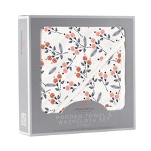 Floral Bamboo Hooded Dahlia Towel and Washcloth Set