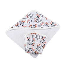 Floral Bamboo Hooded Dahlia Towel and Washcloth Set