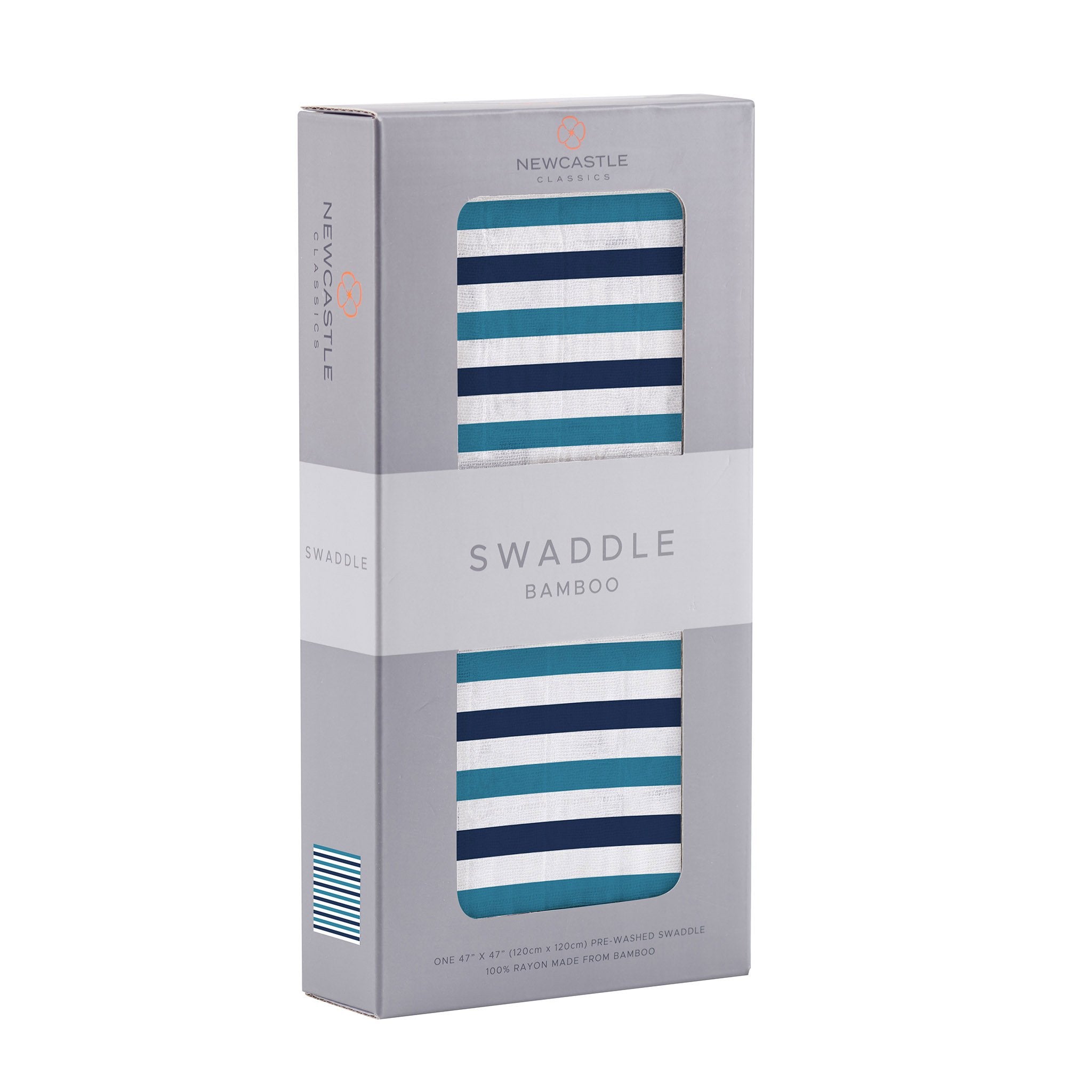 Blue and White Stripe Swaddle