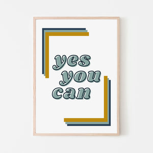 Yes You Can Art Print | Boys Back to School Confidence