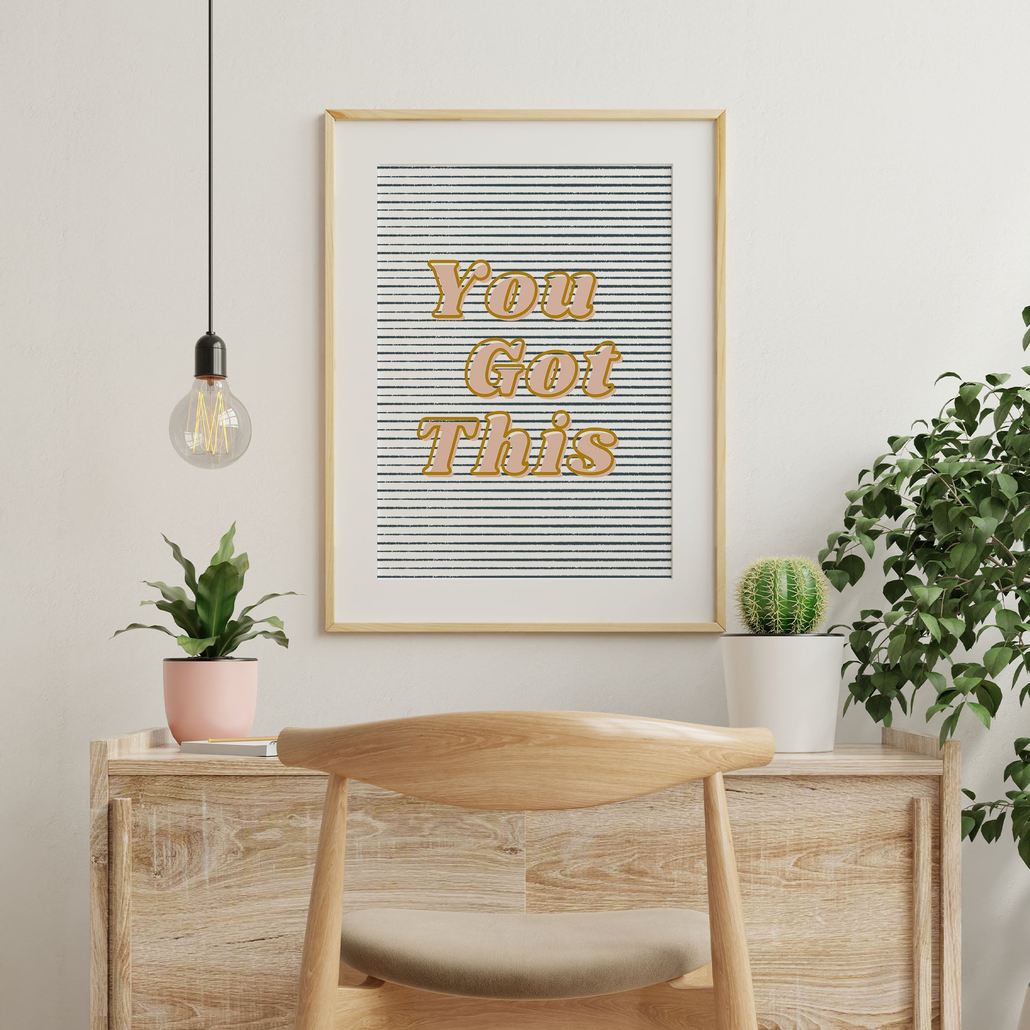 You Got This Art Print | Girls Stripes