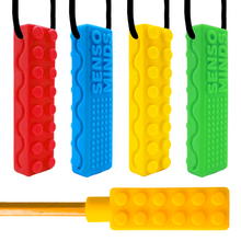 Sensory Brick Chew Necklace with Pencil Topper