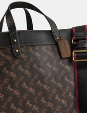 Truffle Black Field Tote 40 With Horse And Carriage Print Coach Women's Leather Bag