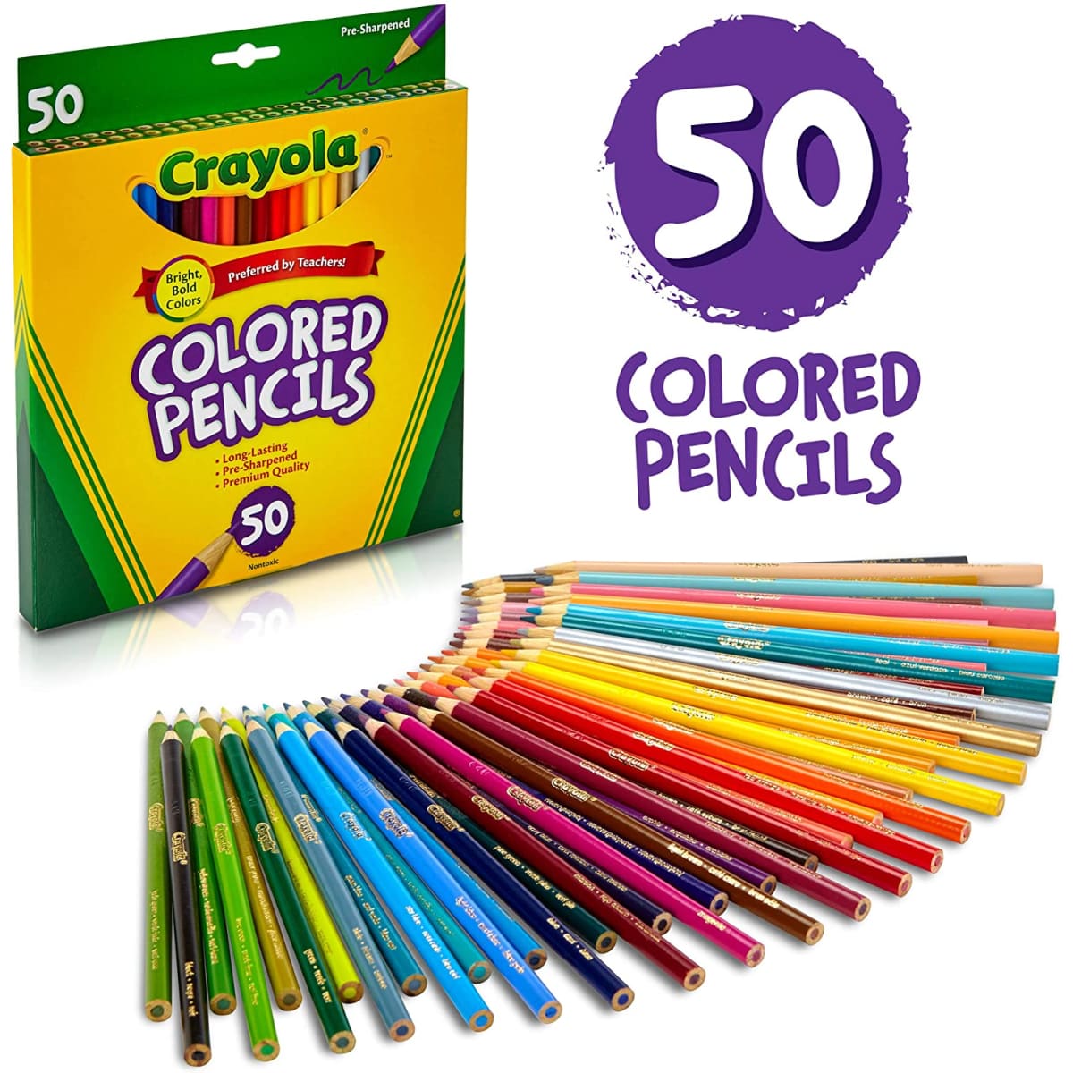 Crayola Colored Pencils Assorted Colors Set 50 Count