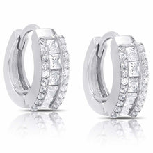 Sterling Silver Dolce Giavonna CZ Women's Hoop High Polish Earrings