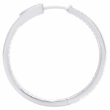 Dolce Giavonna Sterling Silver CZ Two Row Hoop Earrings