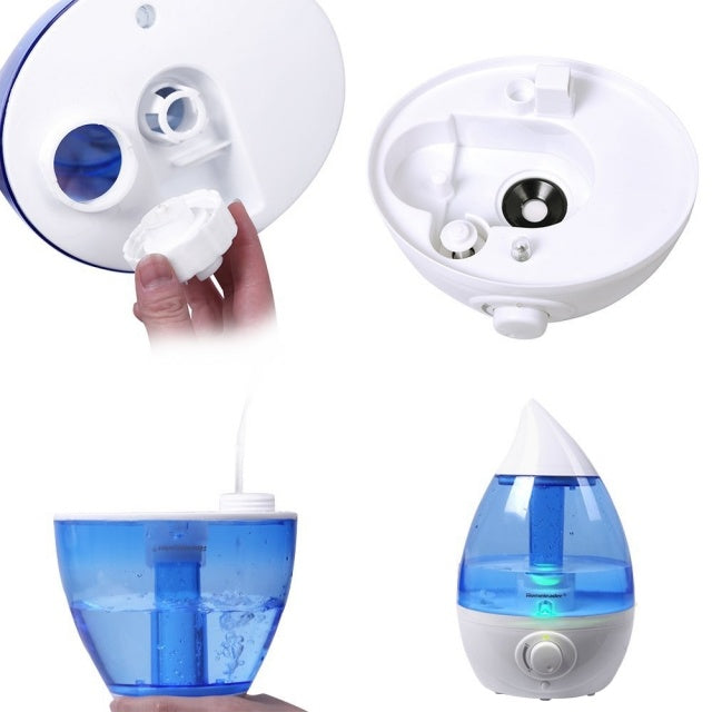 J04-017 Ultrasonic Air Humidifier 1.6L Cool Mist Humidifier with 4-Color LED Night Lights for Home Baby Room Bedroom and Office Whisper