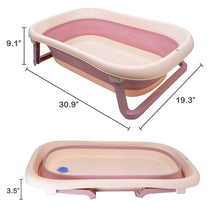 TOLEAD Folding Baby Bathtub with Smart Temperature Sensor, Certificated CPC 4-in-1 Bathtub Includes Sling and Cushion for Baby Three Stages Grow, L30.90