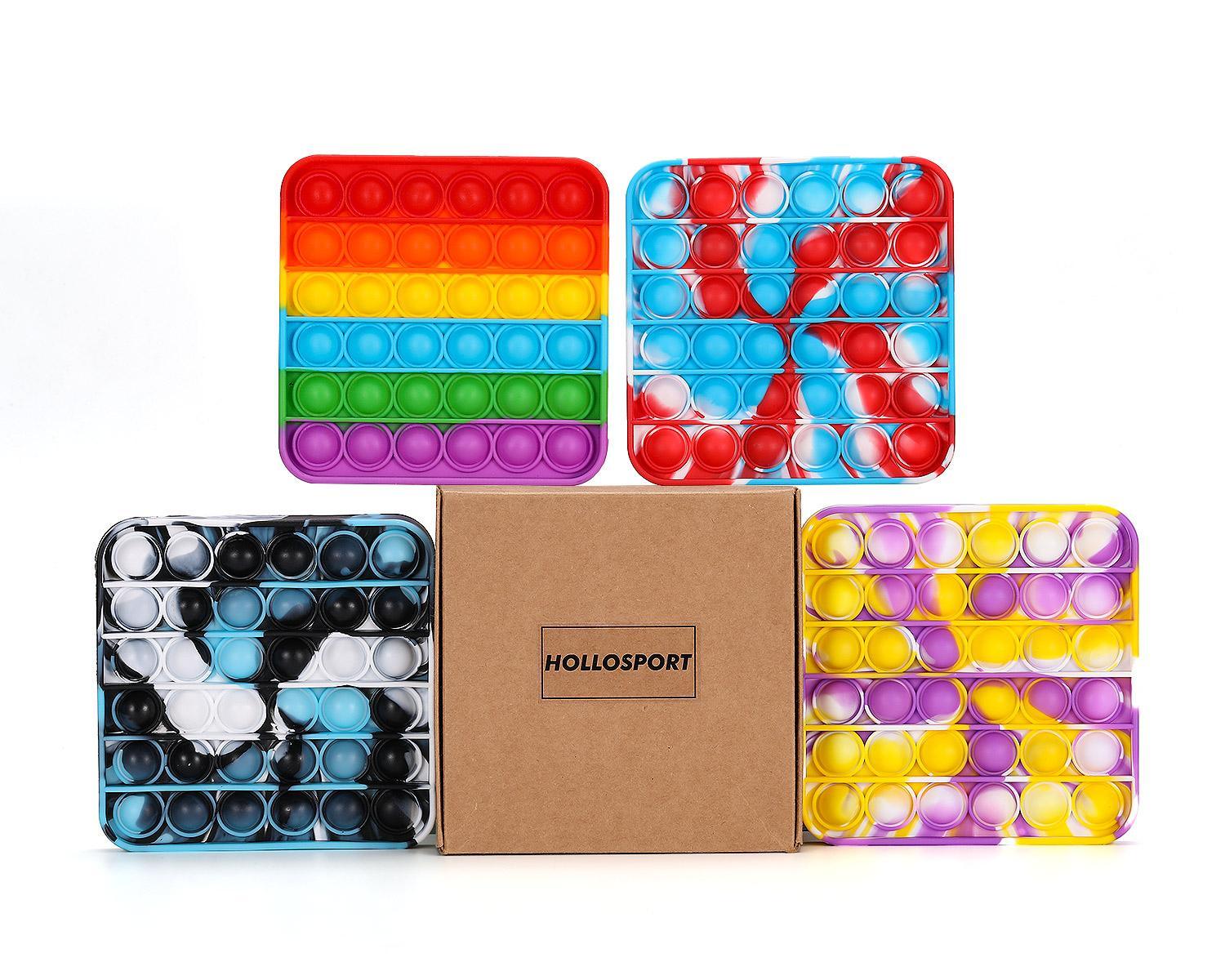 Decompression Bubble Toy 4 pieces (rainbow, purple, blue, white)Adults and Elderly with Anxiety Stress Depression