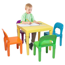Set of Plastic Table And Chair for Children, One Desk And Four Chairs (50x50x46cm) YF