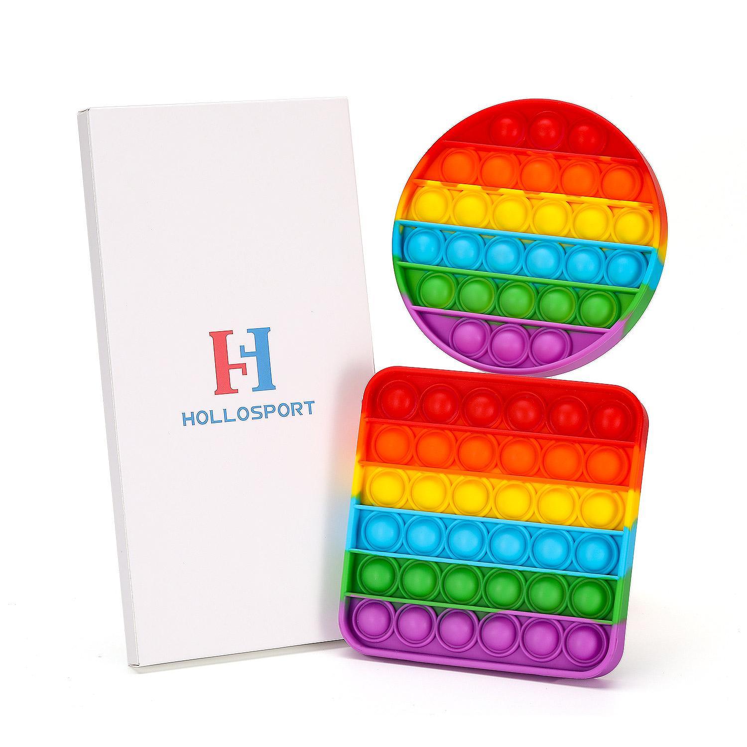 Decompression Bubble Toy 2 pieces Push Pop Bubble Sensory Toys, Stress Relief Toddler Toys, Best for Kids, Adults and Elderly with Anxiety Stress Depression