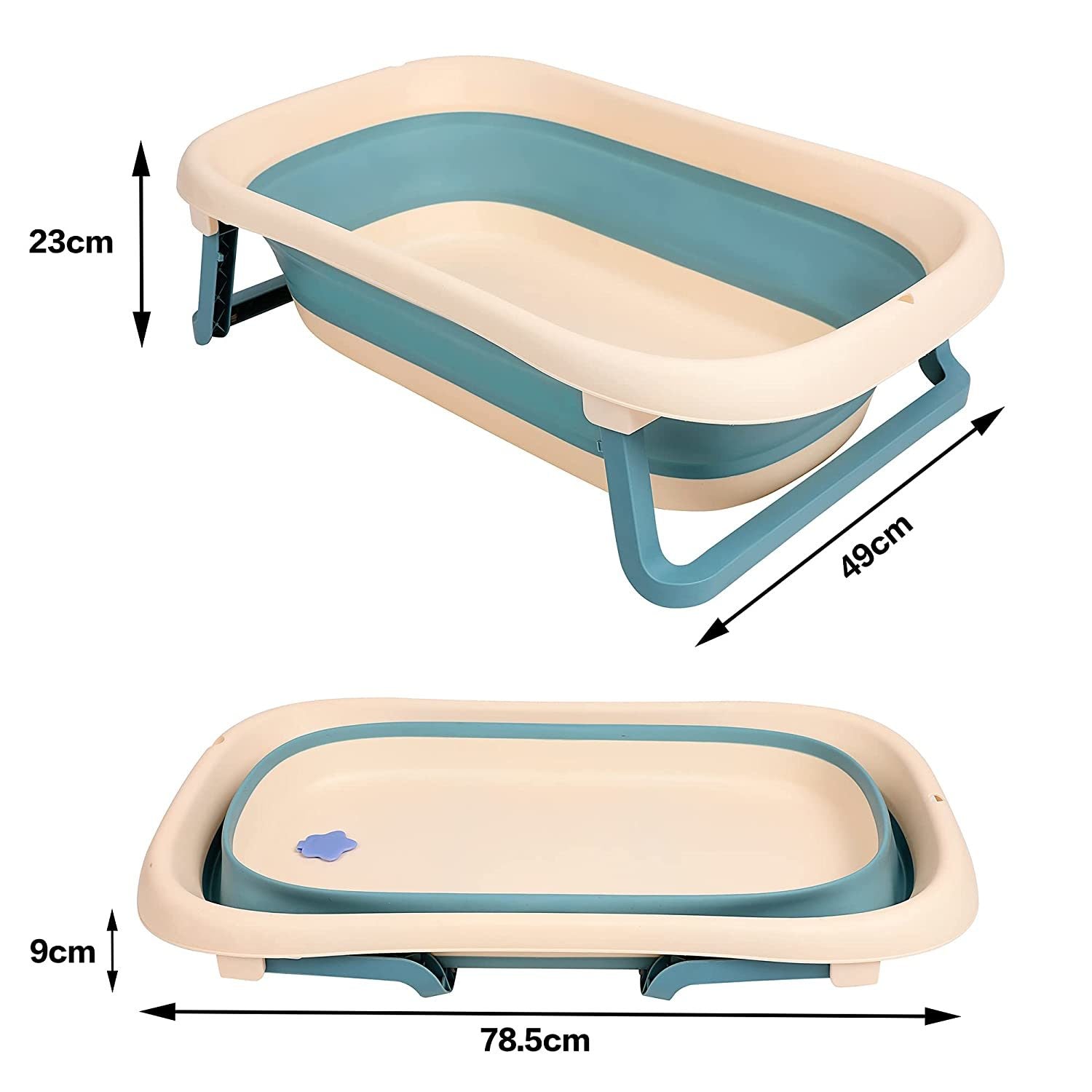 TOLEAD Folding Baby Bathtub with Smart Temperature Sensor, Certificated CPC 4-in-1 Bathtub Includes Sling and Cushion for Baby Three Stages Grow, L30.90" W19.30" H9.10" (Pink)…