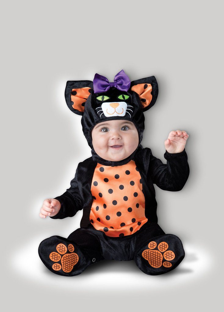 In Character Costumes Baby Mini Meow Cat Costume Black and Orange Large