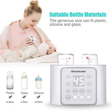M01-01Baby Bottle Warmer  6-in-1 Double Bottle Breast Milk Warmer and Defrost, Baby Food Heater with LCD Display Accurate Temperature Control