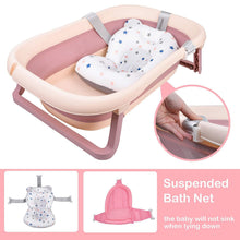 TOLEAD Folding Baby Bathtub with Smart Temperature Sensor, Certificated CPC 4-in-1 Bathtub Includes Sling and Cushion for Baby Three Stages Grow, L30.90
