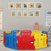 8-Panel Baby Fence, Toddlers Playpen with Safety Lock, Kids Play Center Indoor Outdoor