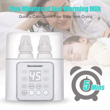 M01-01Baby Bottle Warmer  6-in-1 Double Bottle Breast Milk Warmer and Defrost, Baby Food Heater with LCD Display Accurate Temperature Control