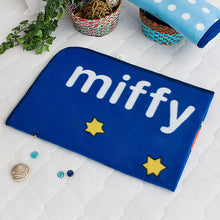 [Miffy - Deep Blue] Coral Fleece Baby Throw Blanket (28.7 by 39.4 inches)