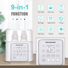 M01-01Baby Bottle Warmer  6-in-1 Double Bottle Breast Milk Warmer and Defrost, Baby Food Heater with LCD Display Accurate Temperature Control