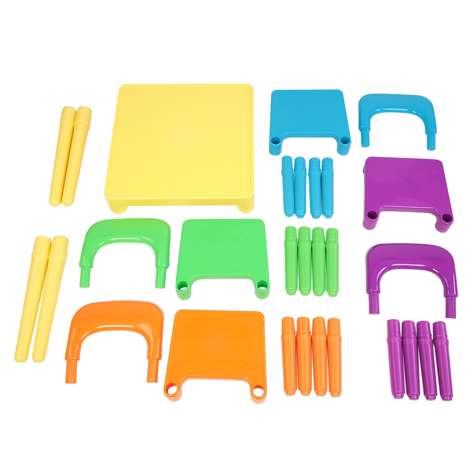 Set of Plastic Table And Chair for Children, One Desk And Four Chairs (50x50x46cm) YF