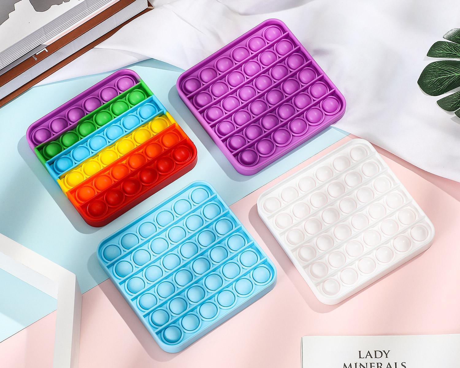 Decompression Bubble Toy 4 pieces (rainbow, purple, blue, white)Adults and Elderly with Anxiety Stress Depression