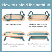TOLEAD Folding Baby Bathtub with Smart Temperature Sensor, Certificated CPC 4-in-1 Bathtub Includes Sling and Cushion for Baby Three Stages Grow, L30.90