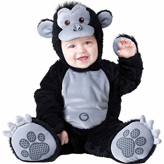 InCharacter Costumes Baby's Goofy Gorilla Costume, Medium (6-12 Months) Silver/Black