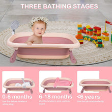 TOLEAD Folding Baby Bathtub with Smart Temperature Sensor, Certificated CPC 4-in-1 Bathtub Includes Sling and Cushion for Baby Three Stages Grow, L30.90