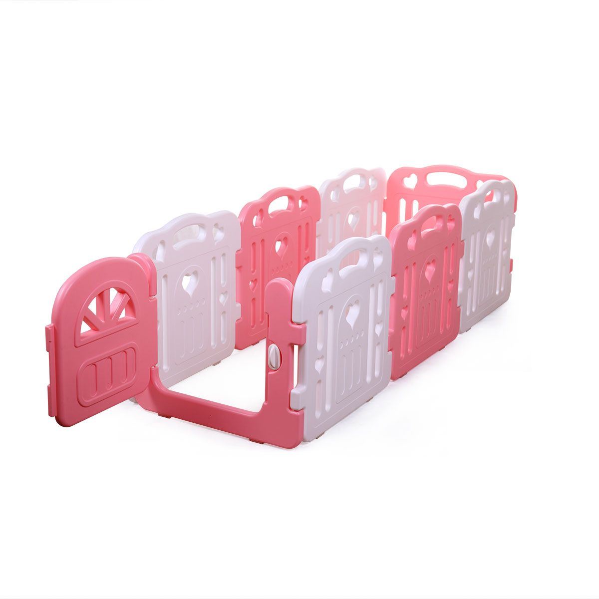 8-Panel Baby Fence, Toddlers Playpen with Safety Lock, Kids Play Center Indoor Outdoor