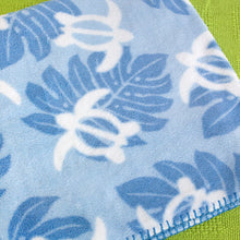 [Sea Turtle - Blue] Japanese Coral Fleece Baby Throw Blanket (26 by 39.8 inches)
