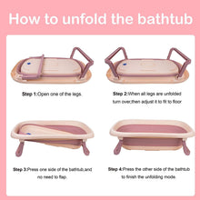 TOLEAD Folding Baby Bathtub with Smart Temperature Sensor, Certificated CPC 4-in-1 Bathtub Includes Sling and Cushion for Baby Three Stages Grow, L30.90