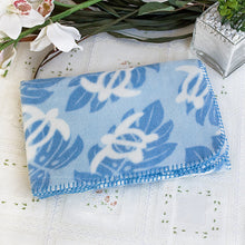 [Sea Turtle - Blue] Japanese Coral Fleece Baby Throw Blanket (26 by 39.8 inches)