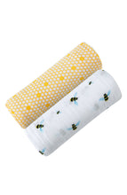 Organic Breathable Soft Cotton Busy Bees Swaddle Set