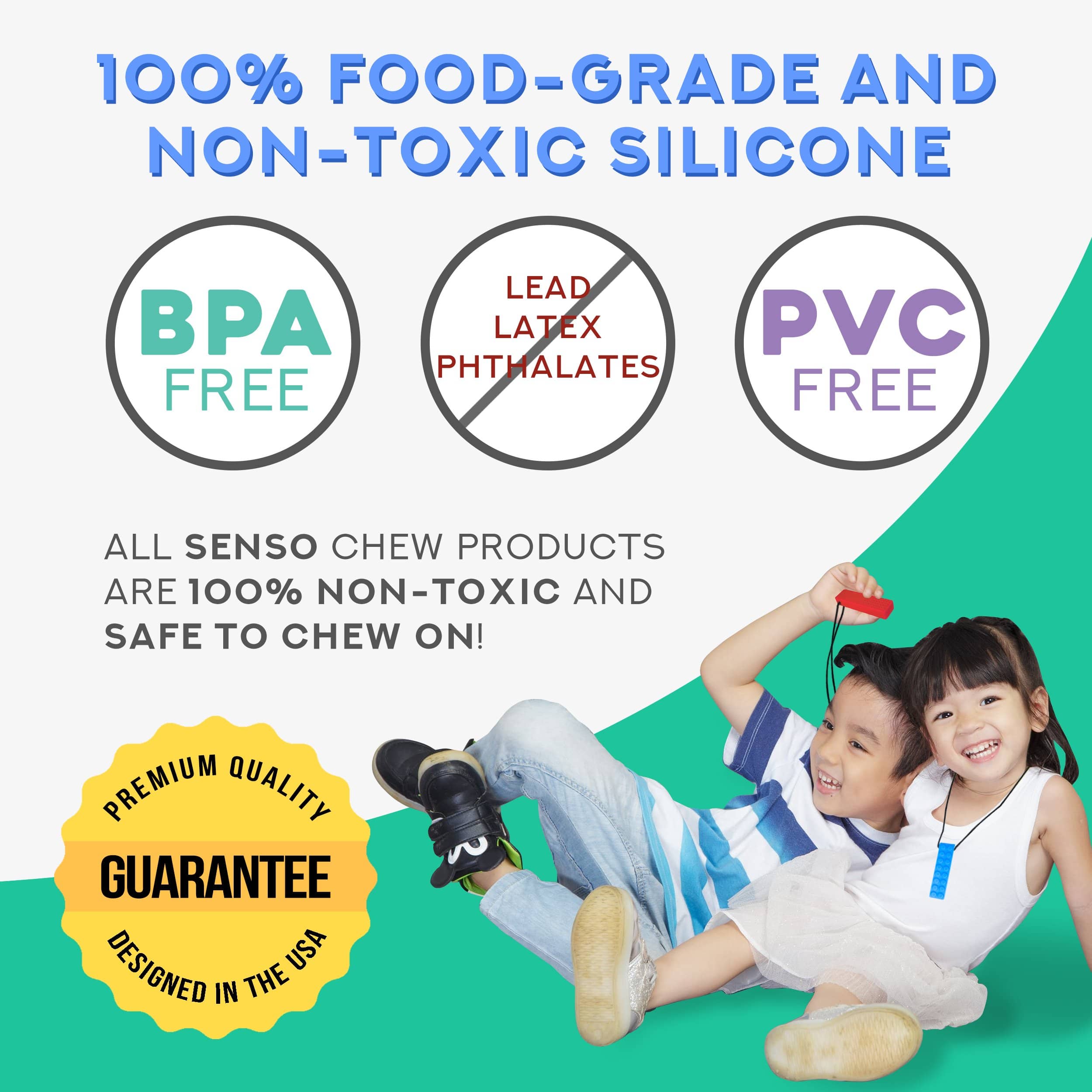 Sensory Brick Chew Necklace with Pencil Topper