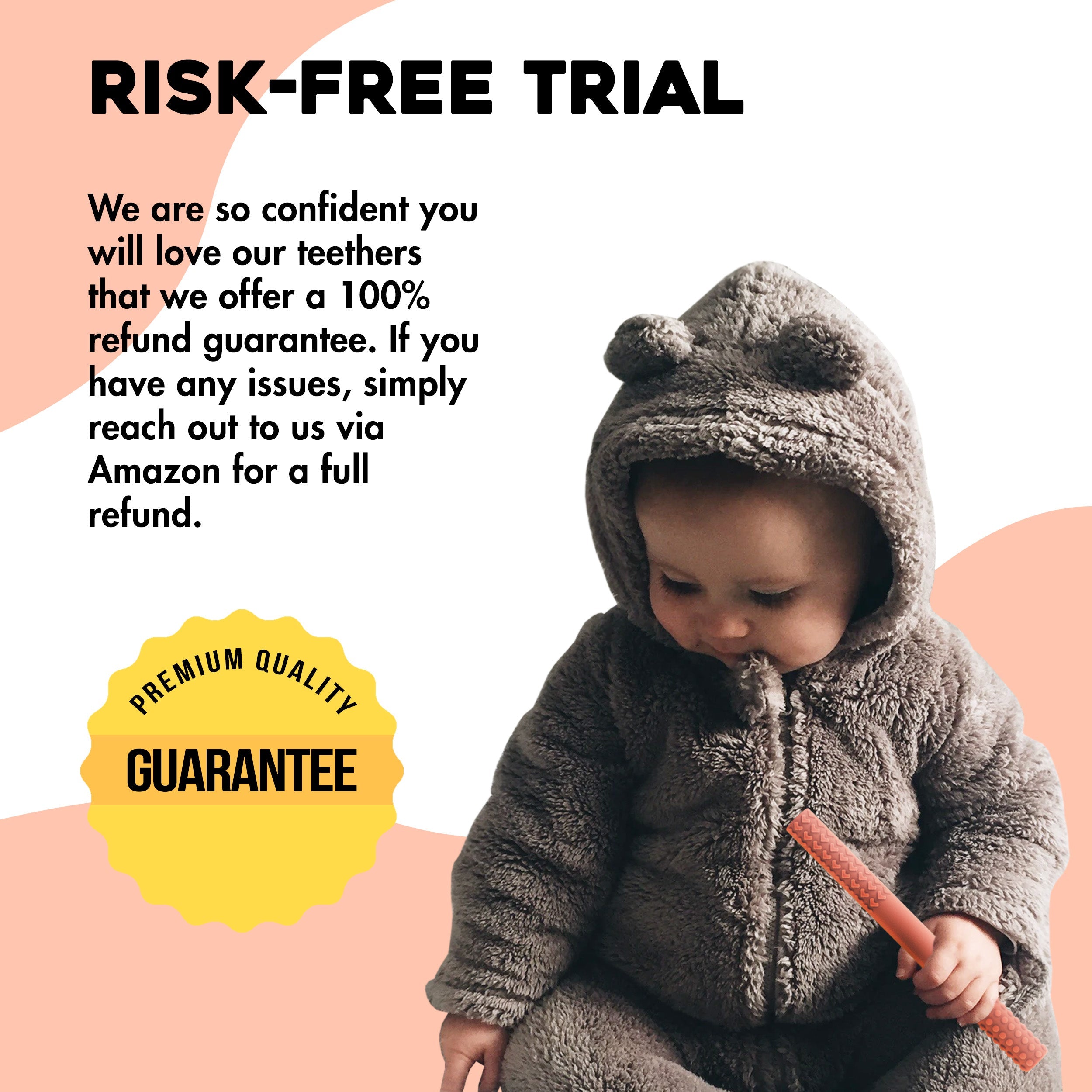 Hollow Sensory BPA Free Baby Teething Tubes 5 Pack