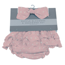 Pink Pearl Polka Dot Bamboo Ruffle Bloomers and Headband Set