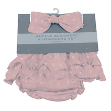 Pink Pearl Polka Dot Bamboo Ruffle Bloomers and Headband Set