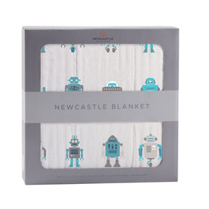 Robots Cotton Muslin Newcastle Blanket