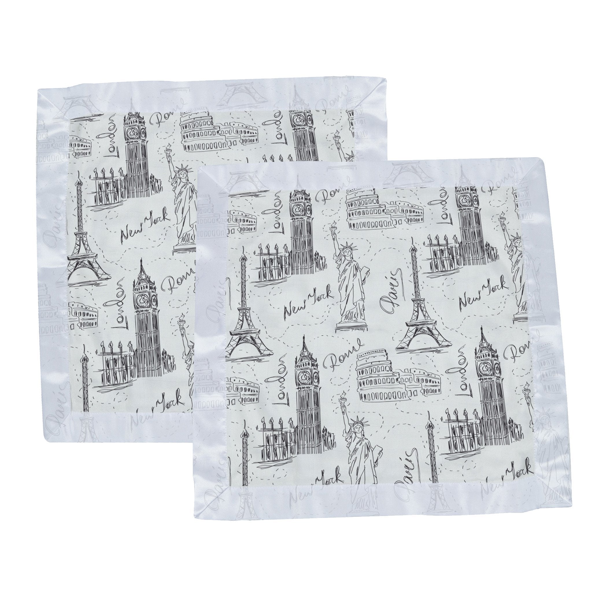 London, Paris, New York Bamboo Muslin Newcastle Baby Blankie