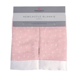 Pink Pearl Polka Dot Bamboo Muslin Newcastle Baby Blankie