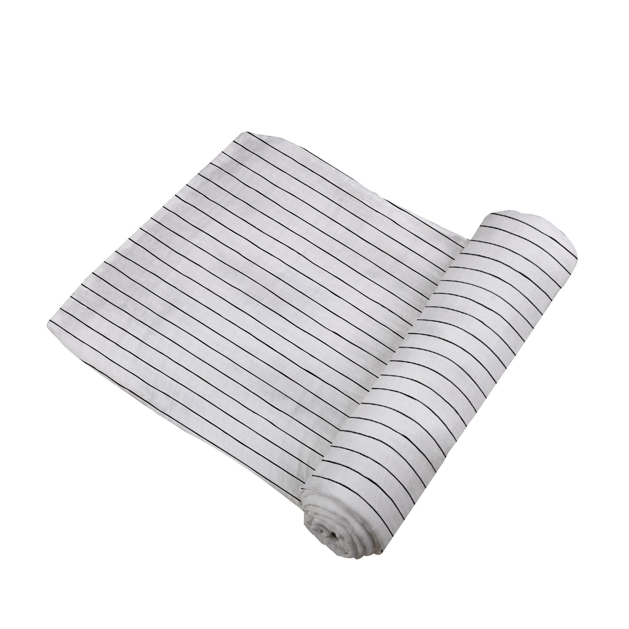 Pencil Stripe Bamboo Breathable Swaddle for Burp Cloth