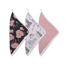 London, Paris, New York Bamboo Muslin Baby Washcloth Set