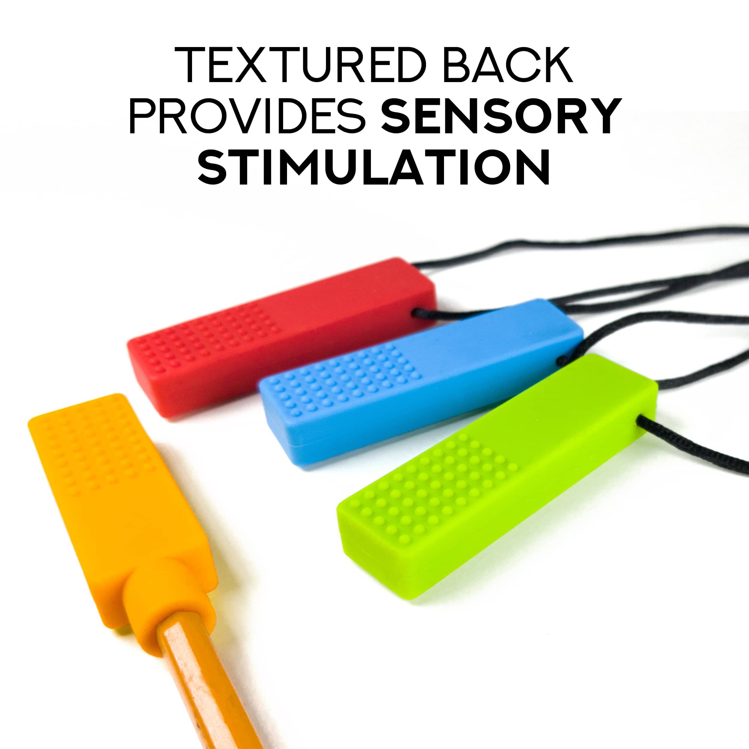 Sensory Brick Chew Necklace with Pencil Topper