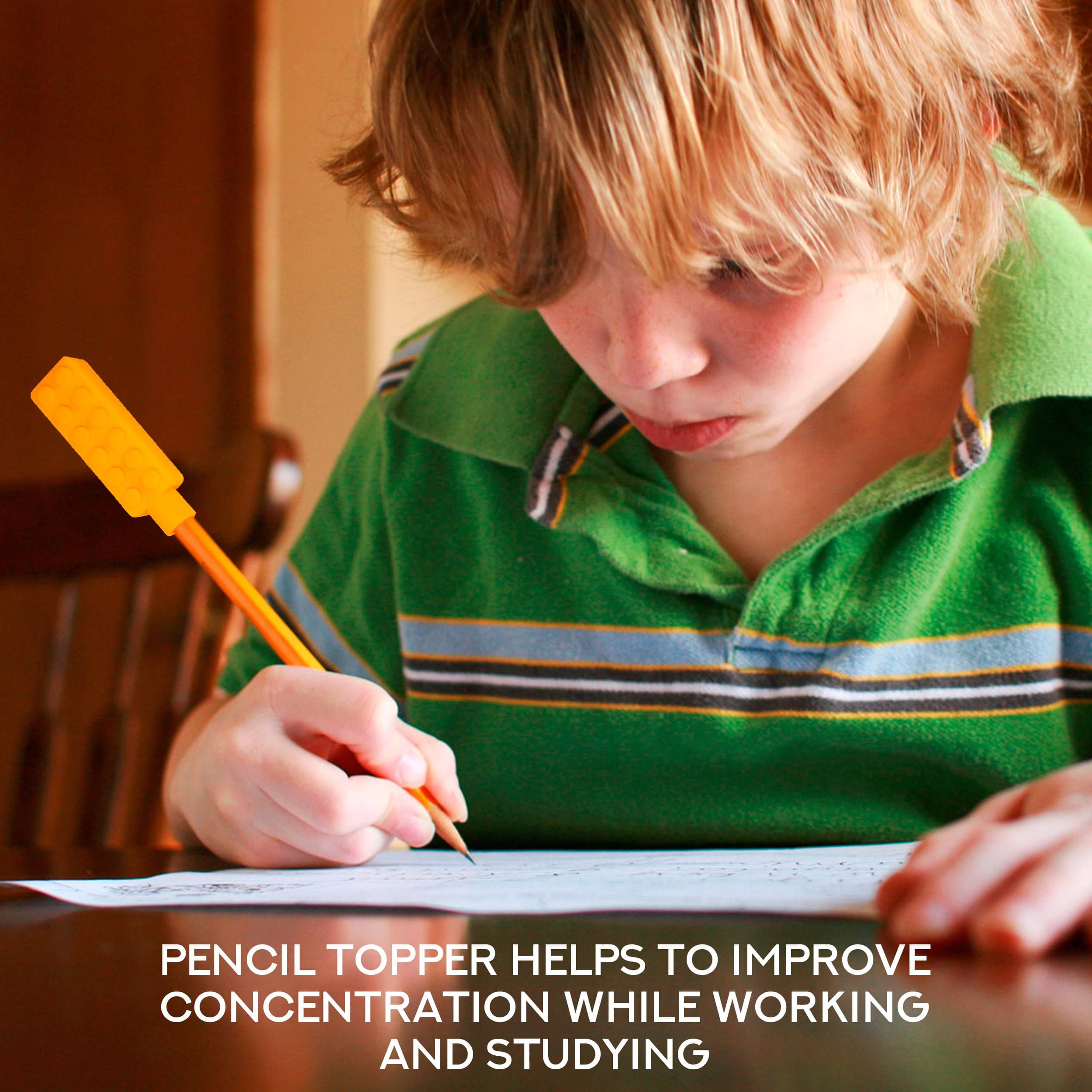 Sensory Brick Chew Necklace with Pencil Topper